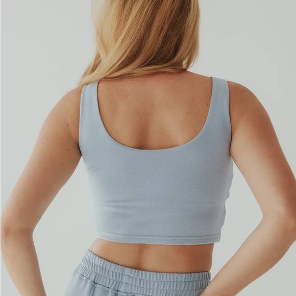 Knit Lounge Crop Brami (blue) - Picture 3 of 6